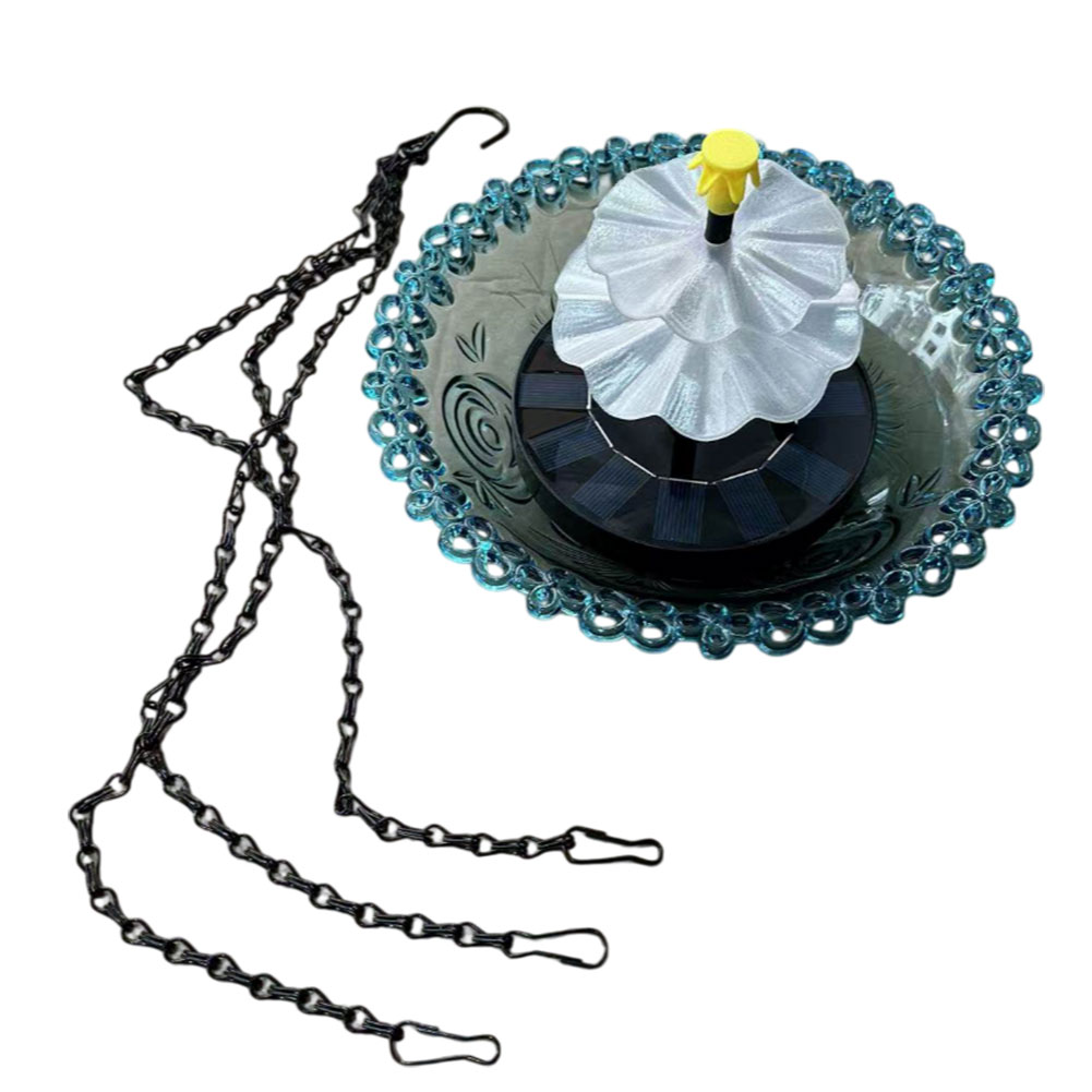 Bonsai Garden Backyard - Solar Powered Hanging Birdbath with Integrated