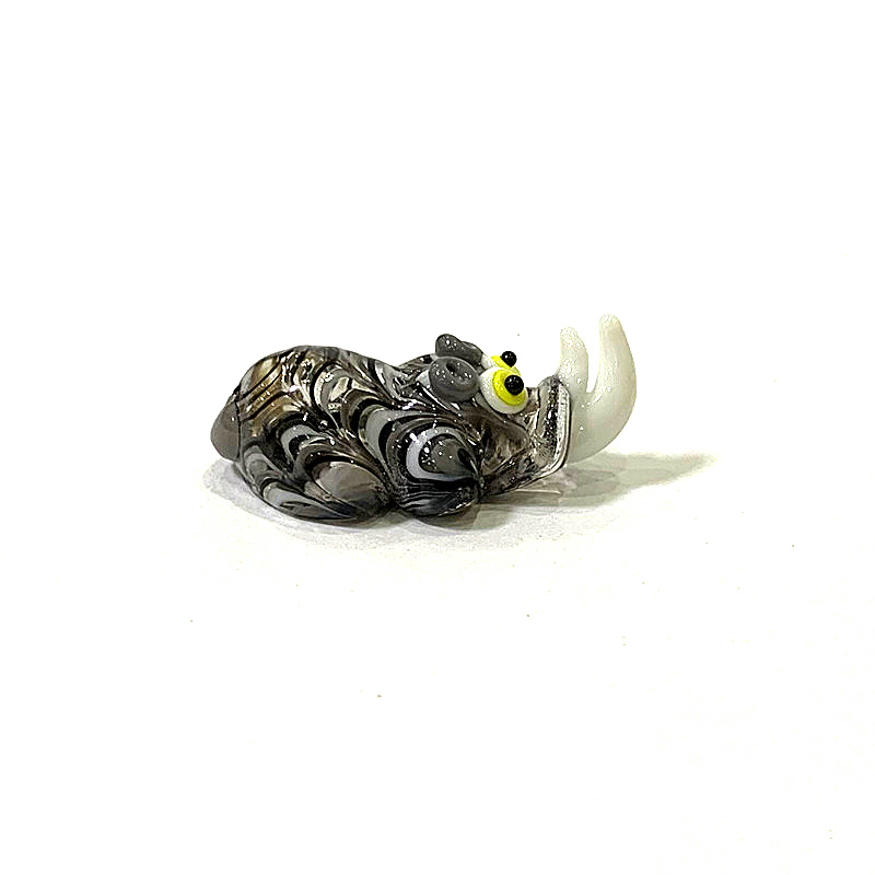 Miniature Glass Rhino Figurine - Bonsai Garden Japan review and price