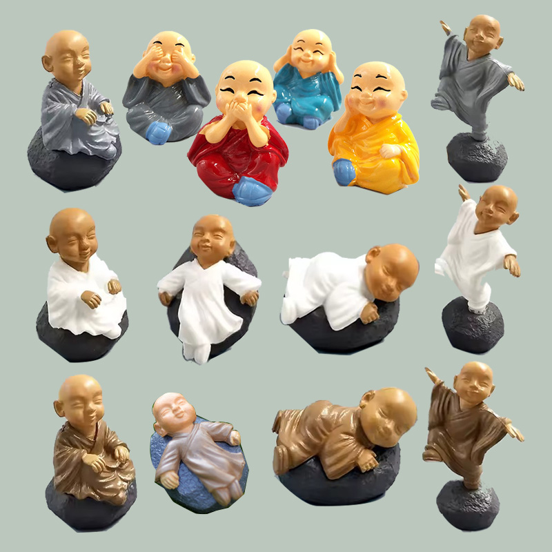 4pcs Chinese Kongfu Monk Minia - Bonsai Garden Japan review and price