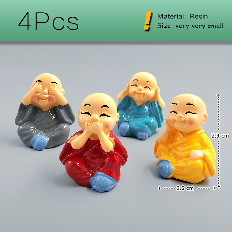 4pcs Chinese Kongfu Monk Minia - Bonsai Garden Japan review and price
