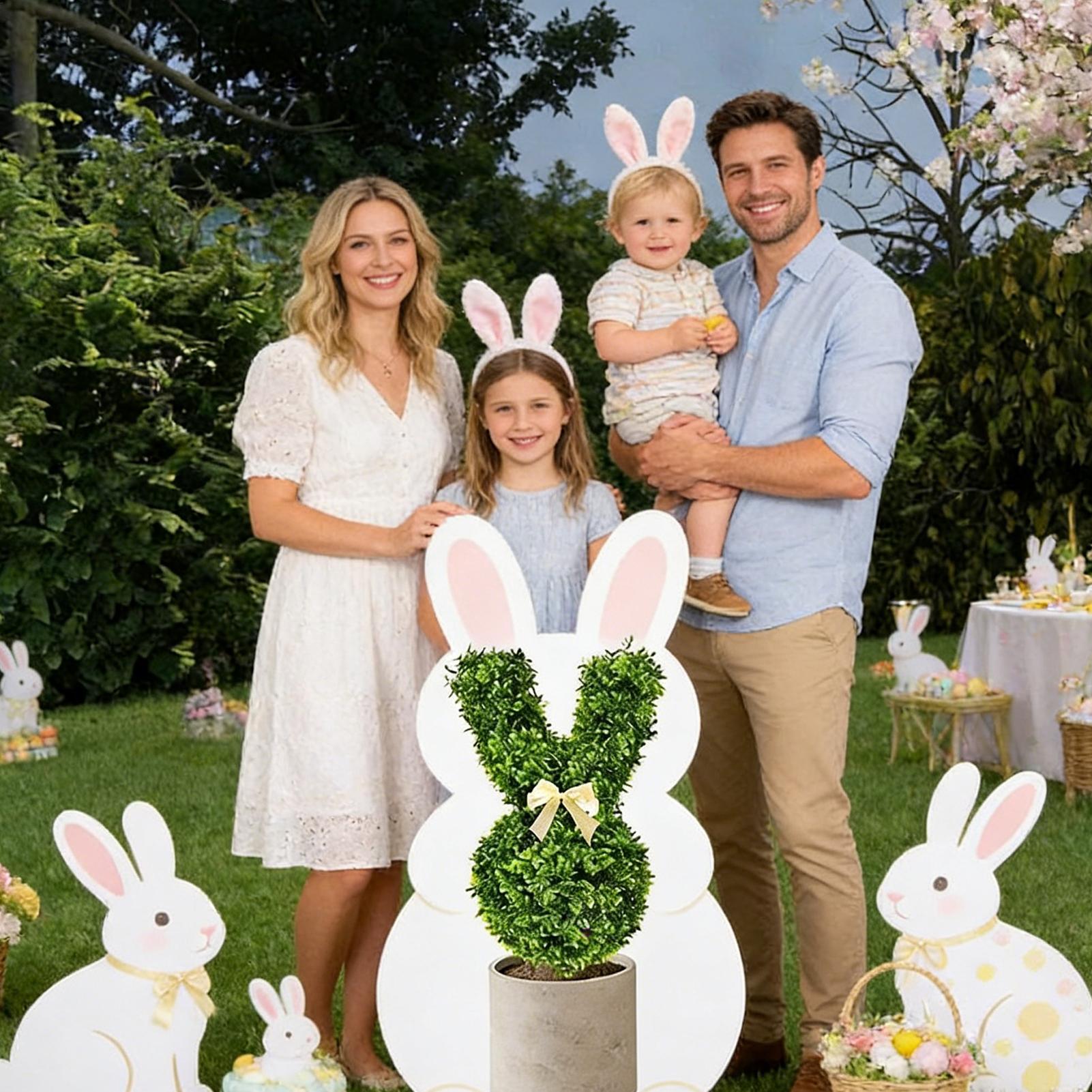 Easter Bunny Faux Tree Spring  - Bonsai Garden Backyard review and price