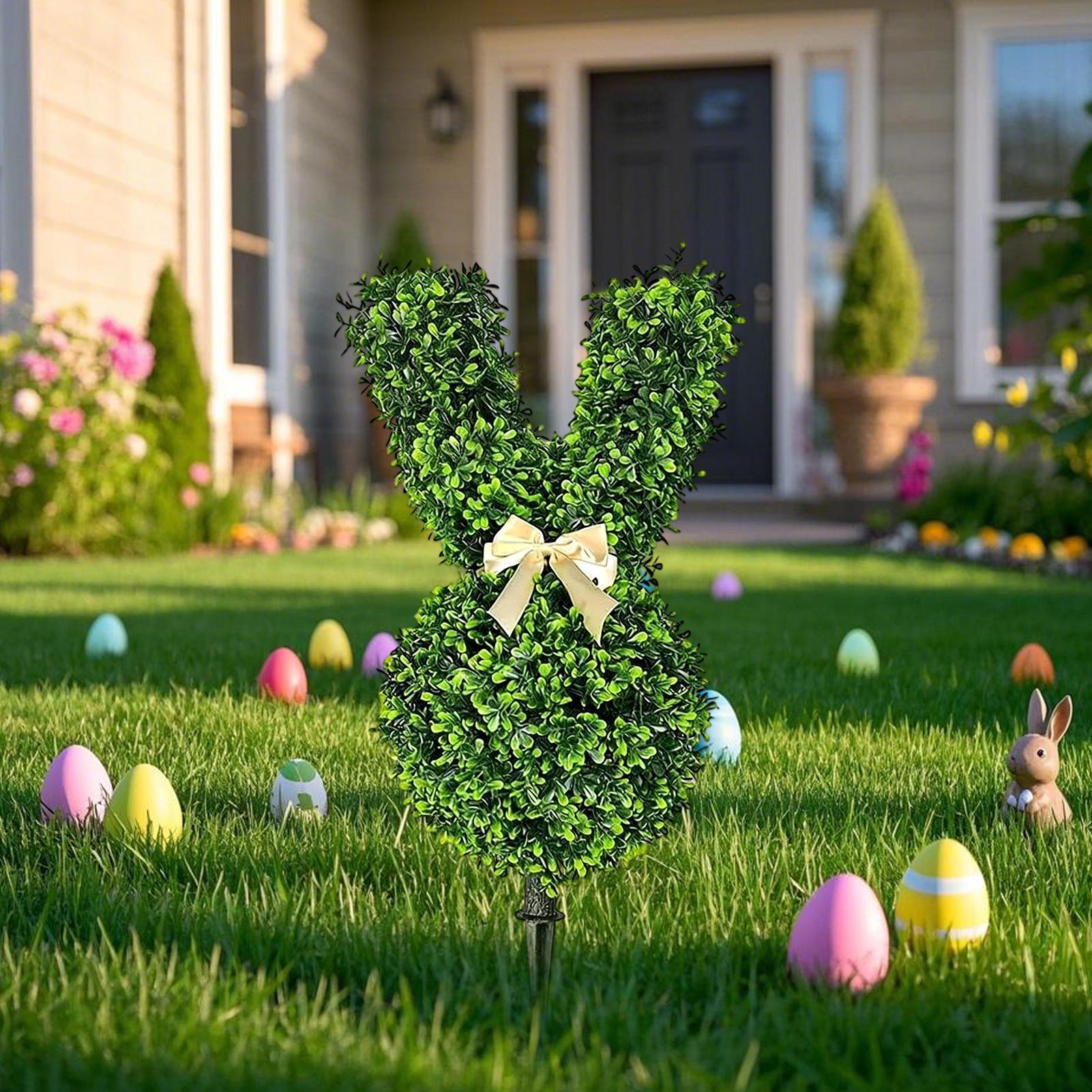 Easter Bunny Faux Tree Spring  - Bonsai Garden Backyard review and price