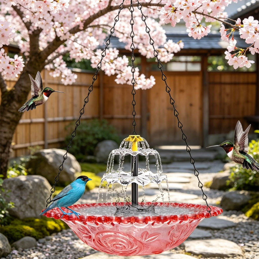 Solar Powered Hanging Birdbath - Bonsai Garden Backyard review and price