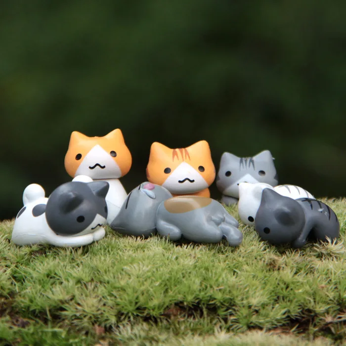 6Pcs/Set Cartoon Lucky pvc Cat - Bonsai Garden Japan review and price